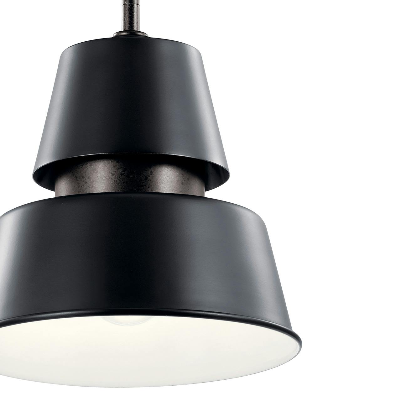 Close up view of the Lozano 9.5" 1 Light Pendant Black on a white background