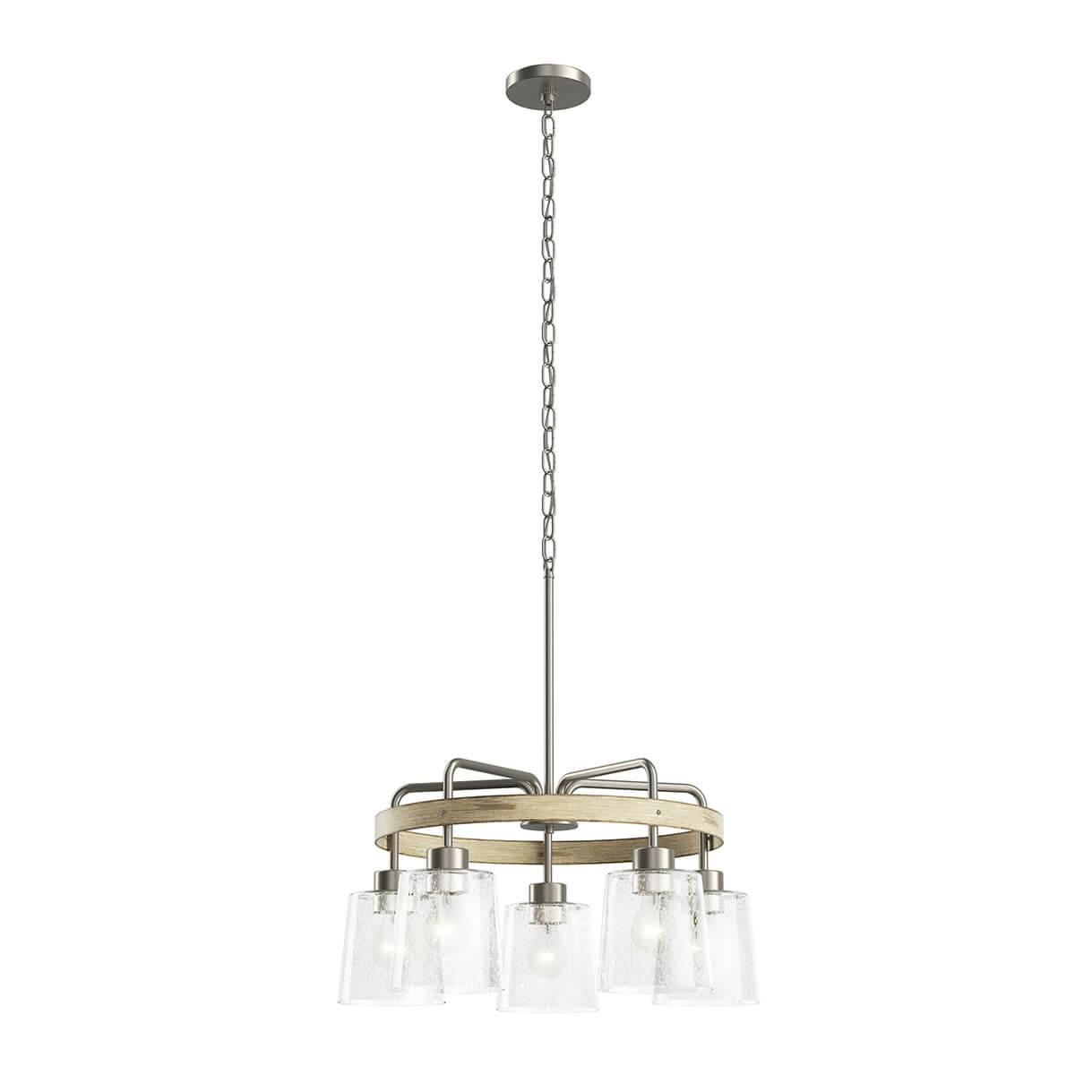 Bolson 24" 5 Light Chandelier Brushed Nickel on a white background