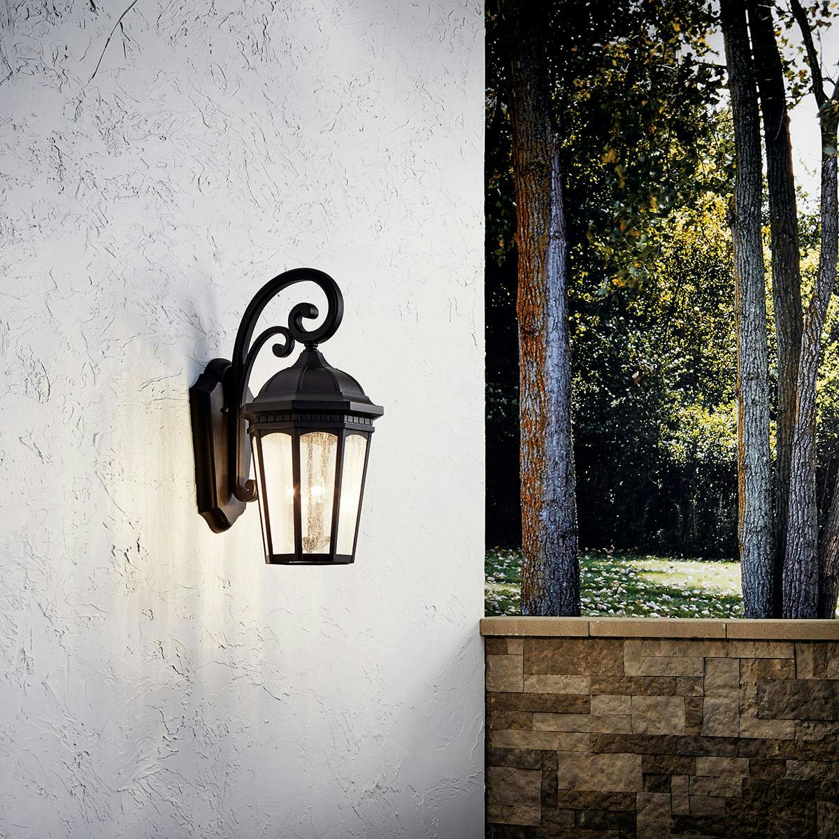Day time Exterior image featuring Courtyard outdoor wall light 9035BKT