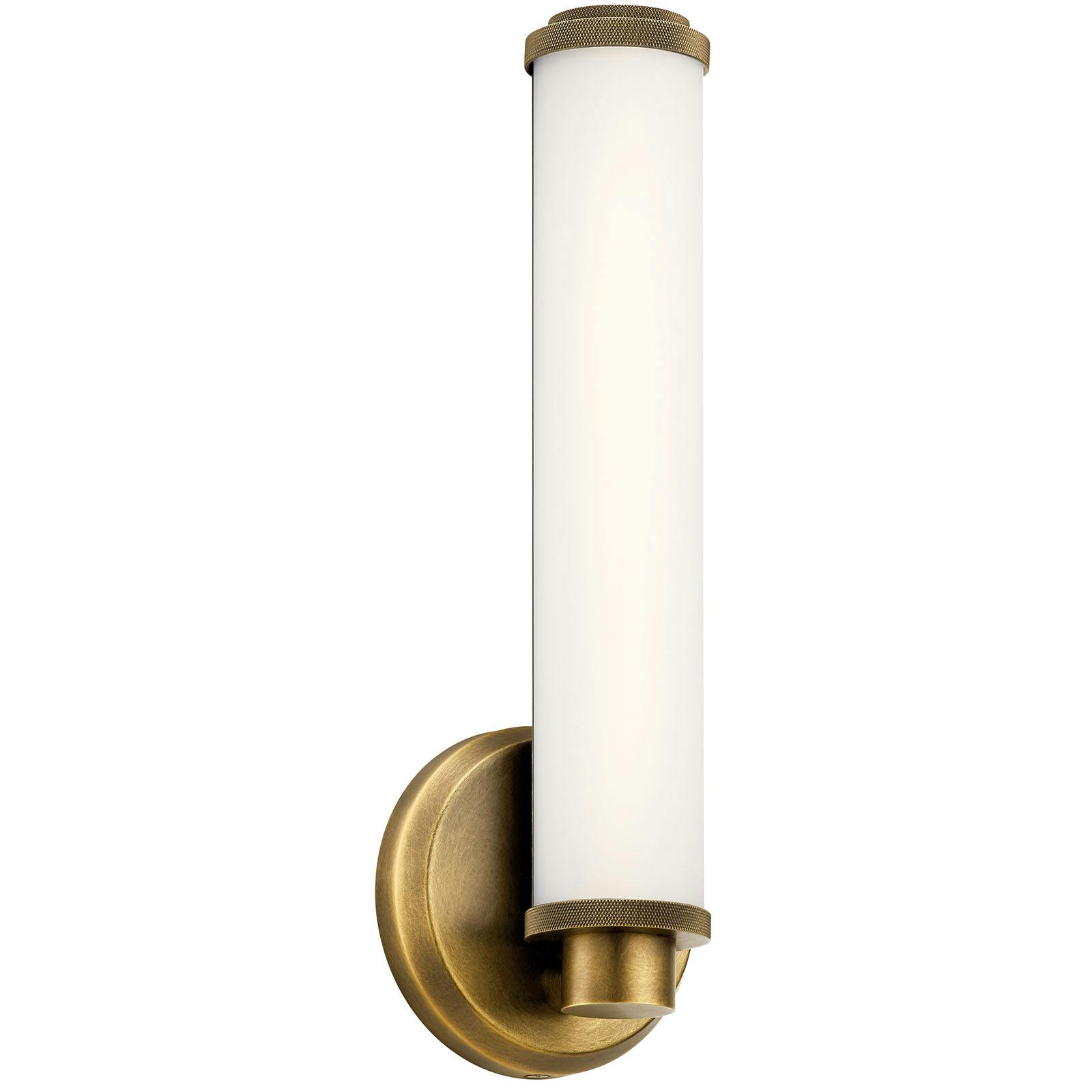 Indeco 14.5" Linear Vanity Light Brass on a white background
