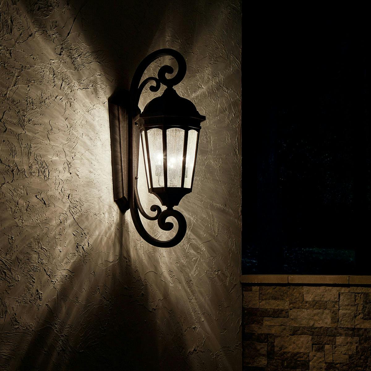 Night time Exterior image featuring Courtyard outdoor wall light 9060RZ