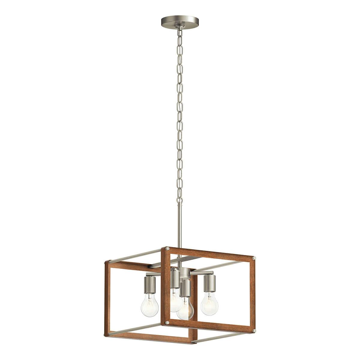 Chatwin 4 Light Square Pendant Brushed Nickel on a white background