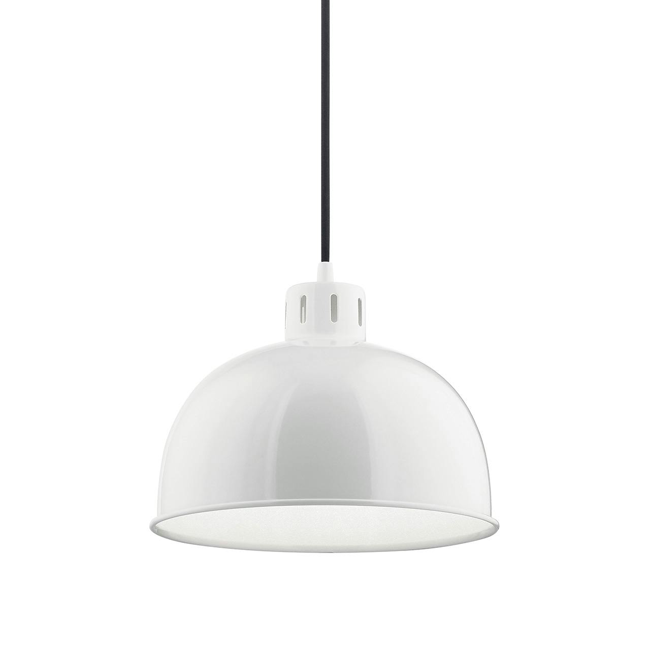 Zailey™ 9" 1 Light Pendant in White without the canopy on a white background