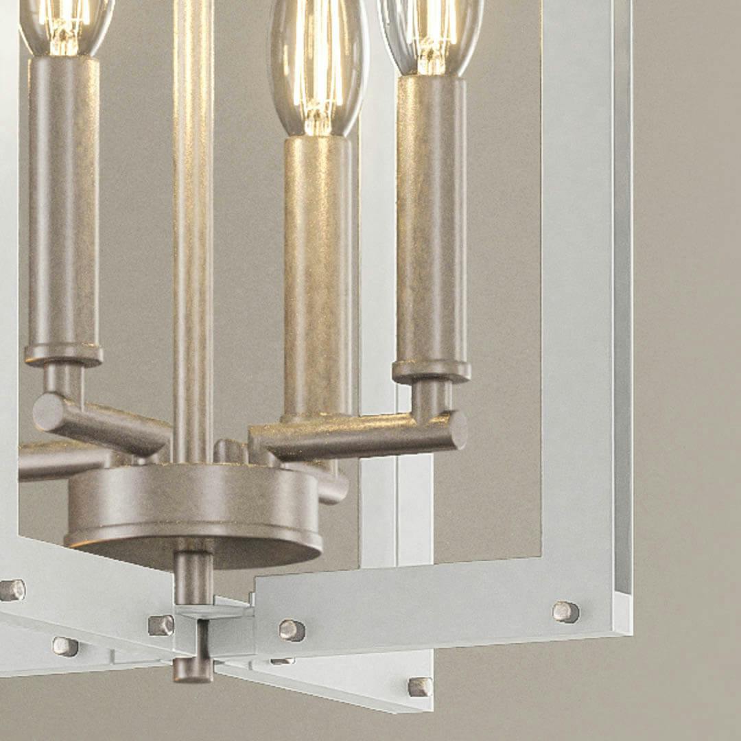 Day time living room with Pendroy 12" 4 light Pendant Brushed Nickel