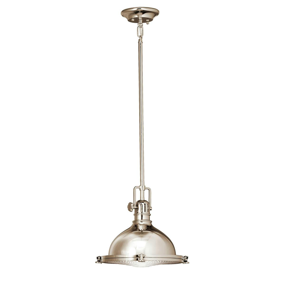 Hatteras Bay 11" Pendant Nickel on a white background