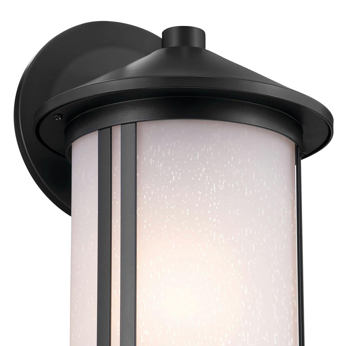 Close up view of the Lombard 16.5" 1 Light Wall Light Black on a white background