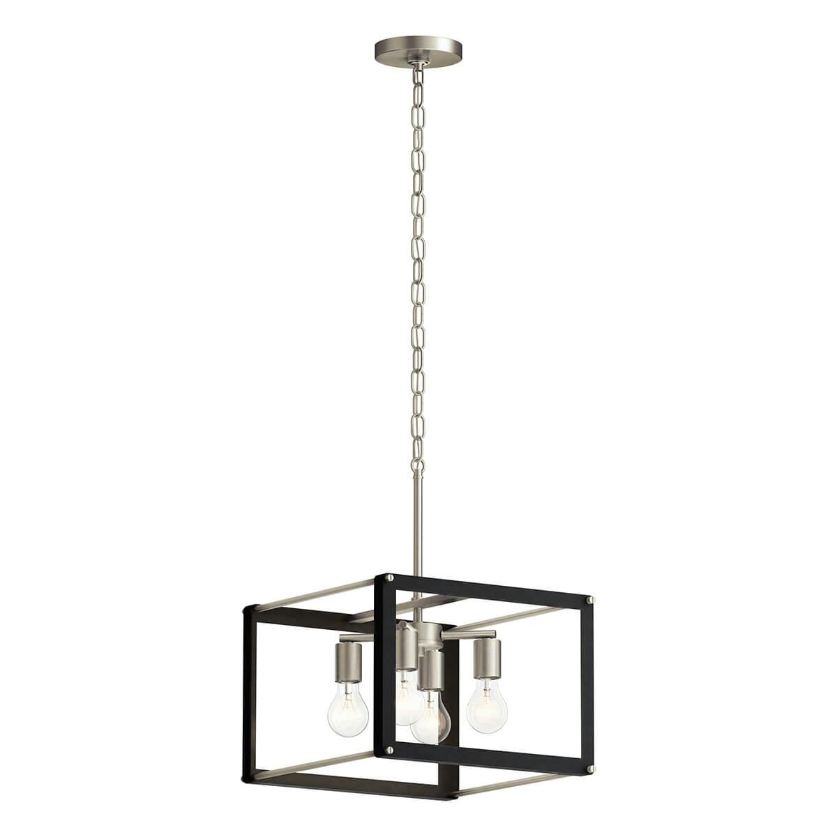 Chatwin 4 Light Square Pendant Black on a white background