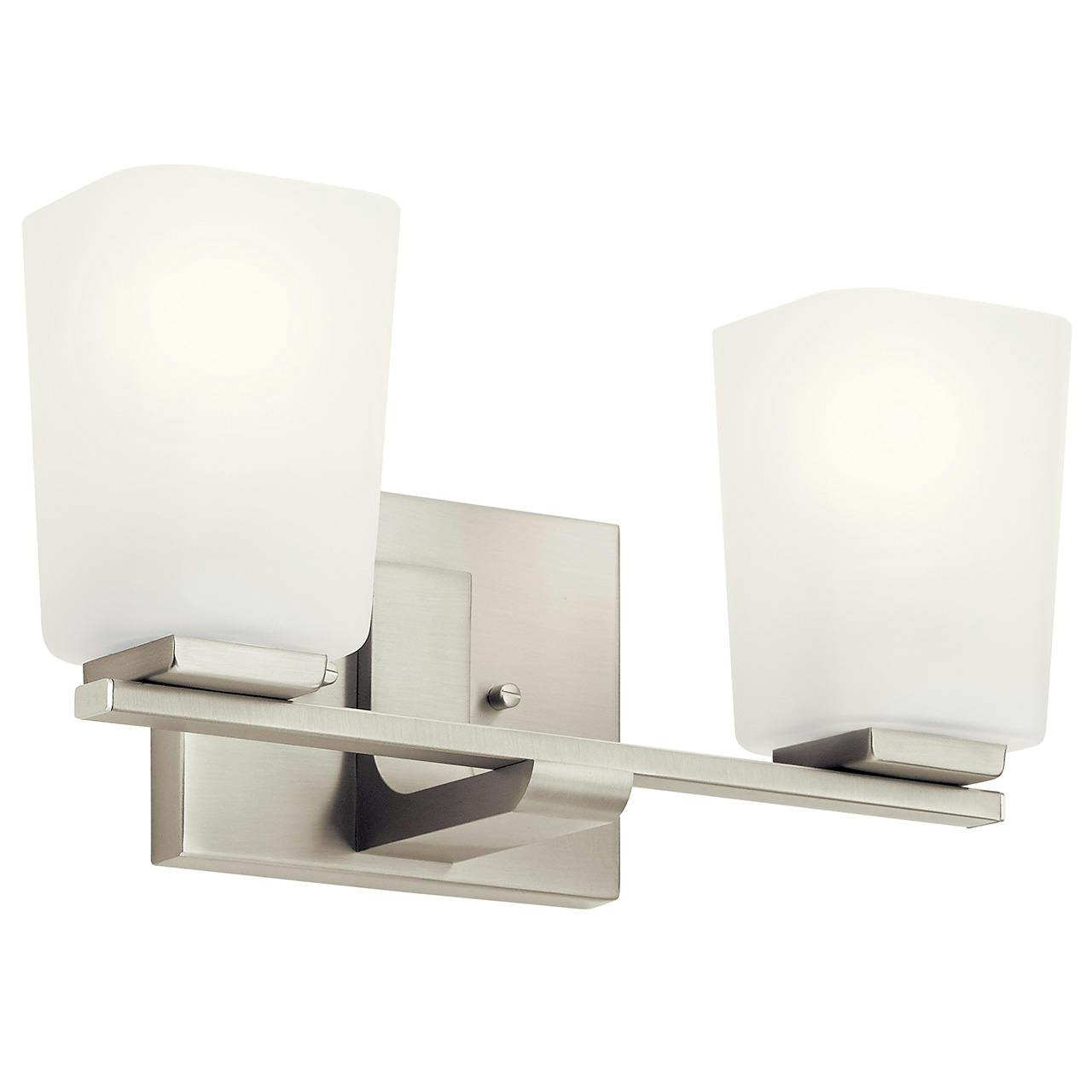 Roehm 2 Light Vanity Light Brushed Nickel on a white background