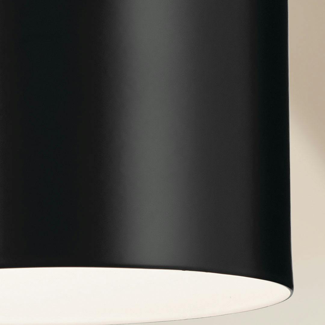 Close up view of the Sisu 9 Inch 1 Light Semi Flush in Black