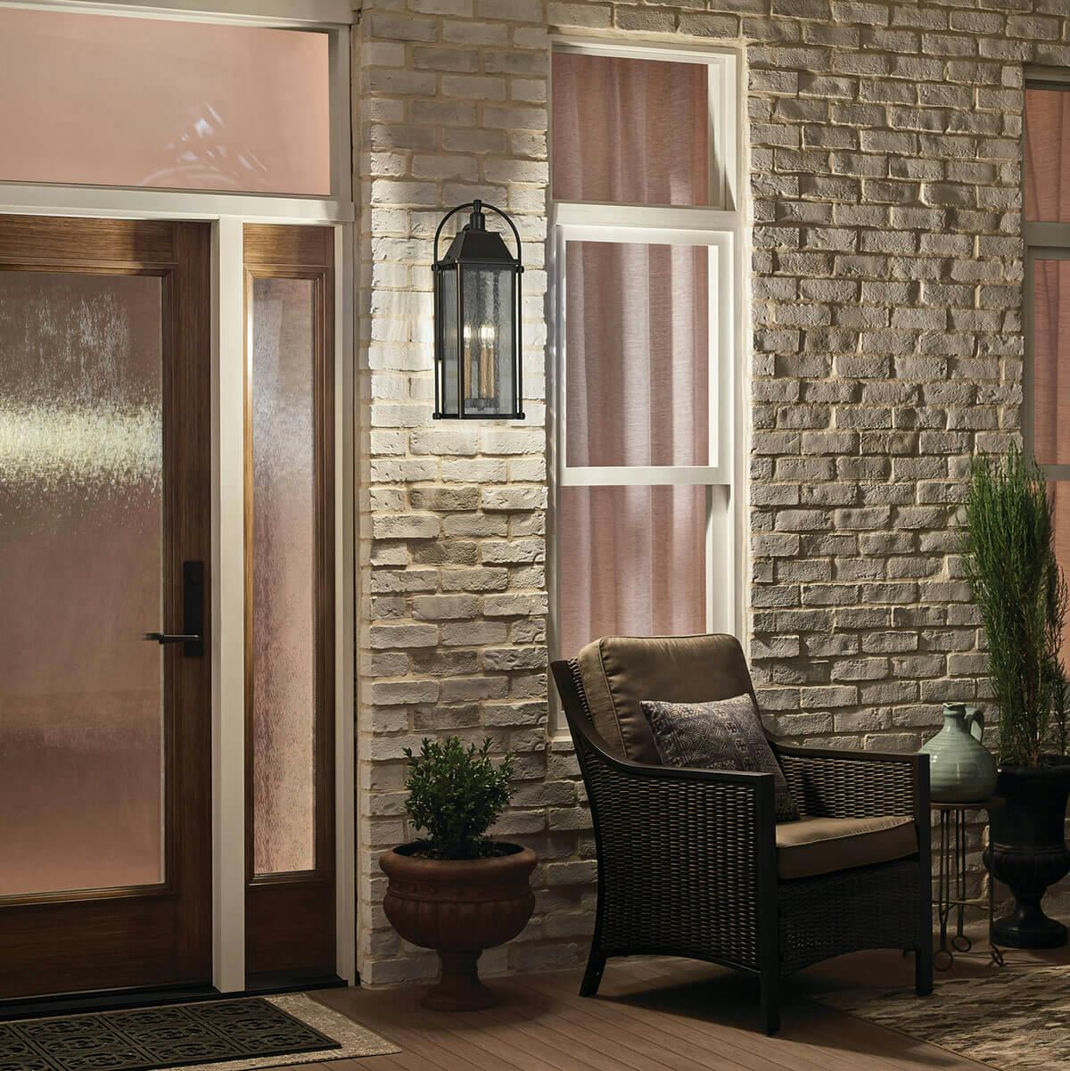Night time Exterior image featuring Harbor Row outdoor wall light 49715OZ
