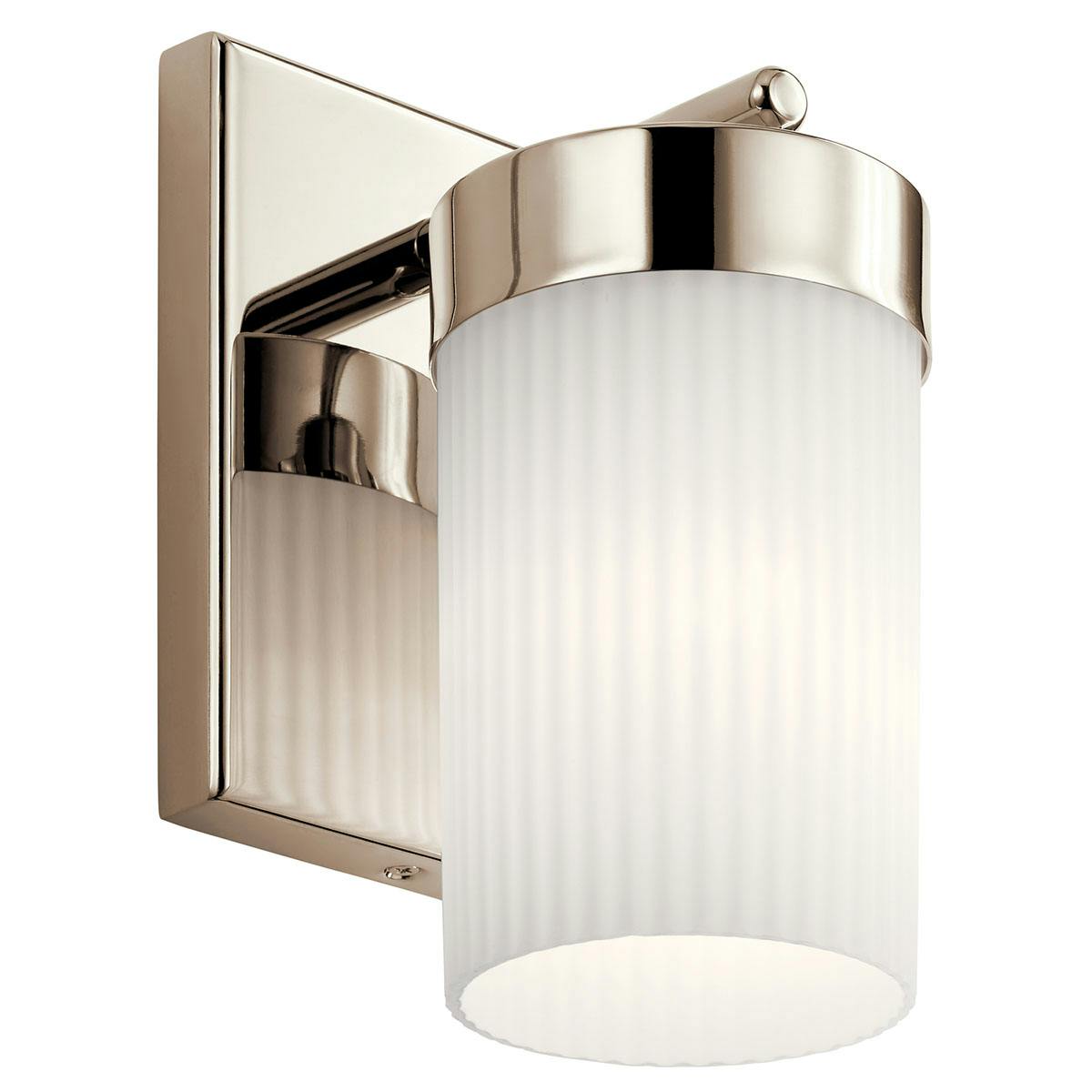 Ciona 9" 1 Light Sconce in Nickel on a white background
