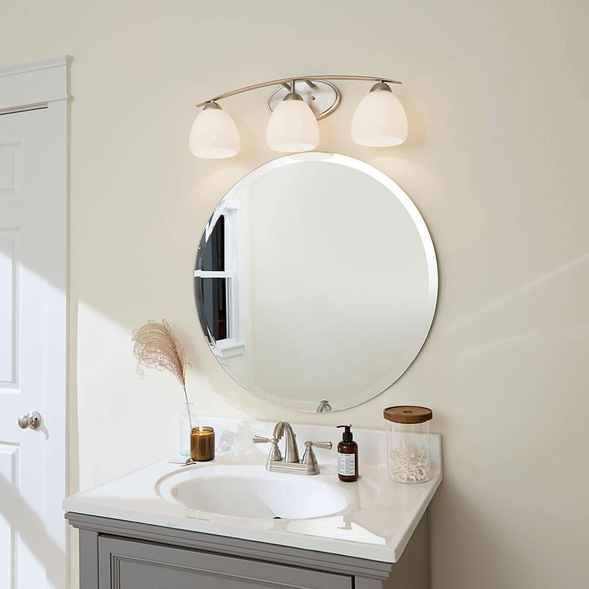 Day time Bathroom featuring Calleigh vanity light 45119NI