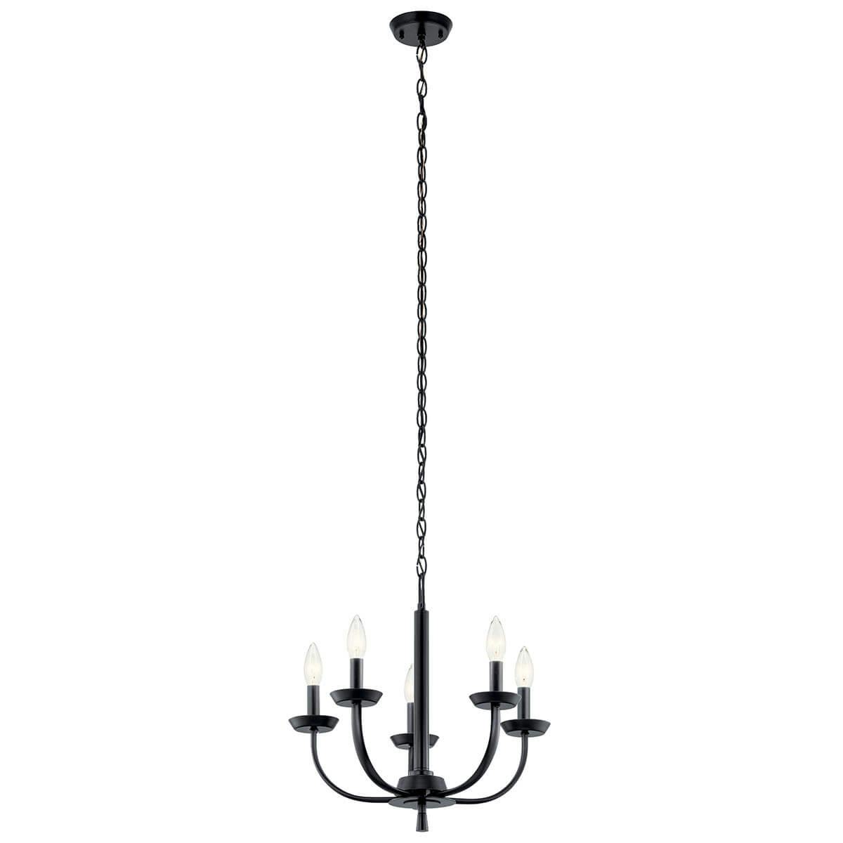 The Kennewick™ 5 Light Chandelier Black on a white background