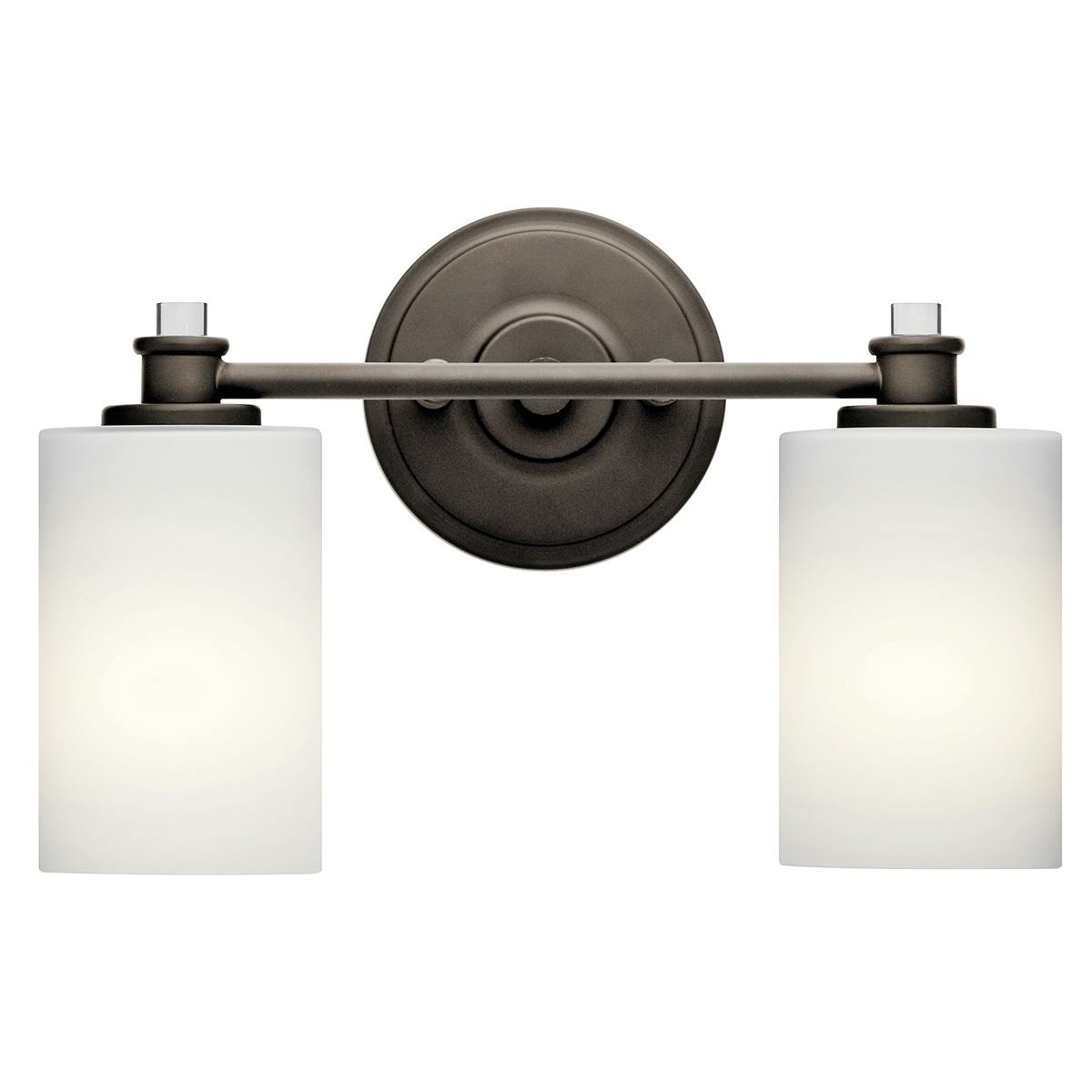Joelson™ 2 LED Bulb Bath Light Bronze on a white background