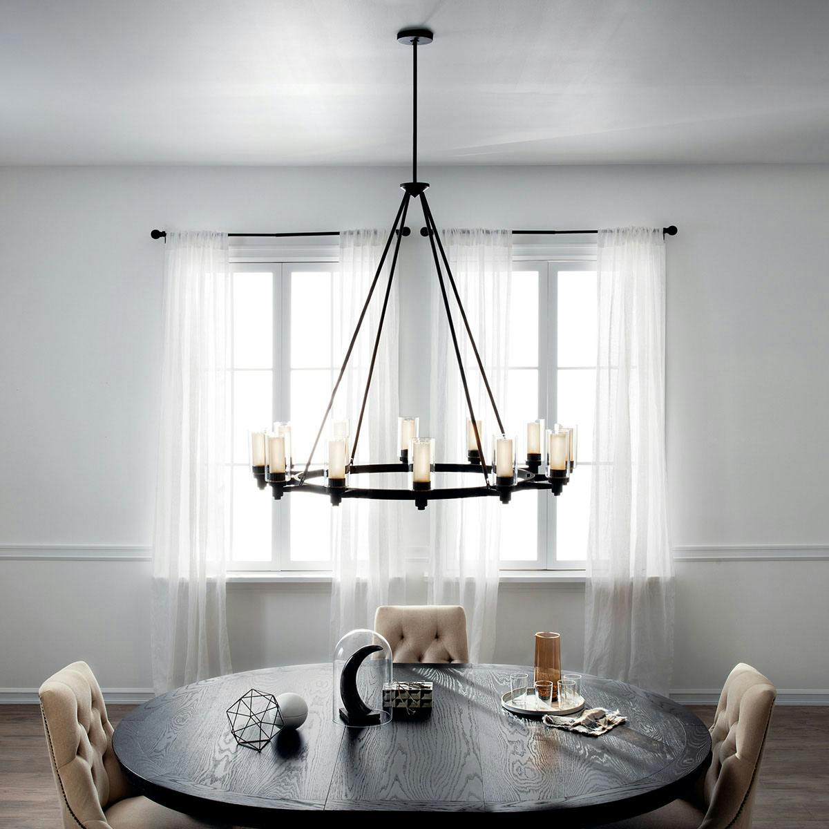 Day time dining room image featuring Circolo chandelier 2347OZ