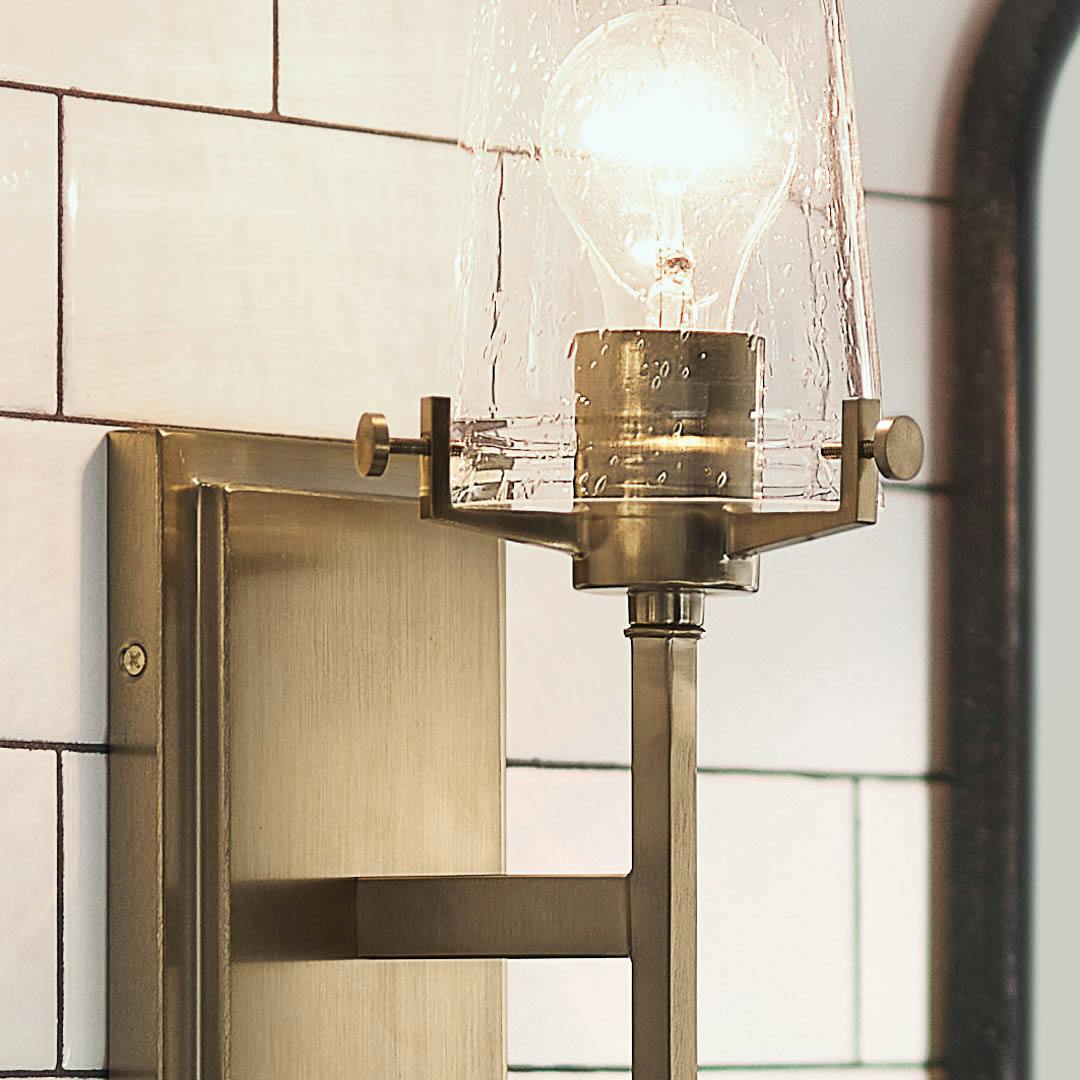 Day time bathroom with Alton 22" 1 Light Wall Sconce Champagne Bronze