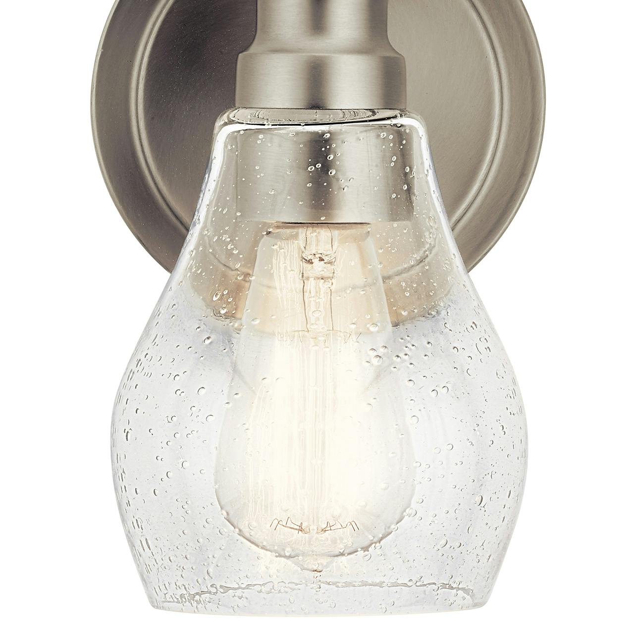 Close up view of the Greenbrier™ 1 Light Wall Sconce Nickel on a white background