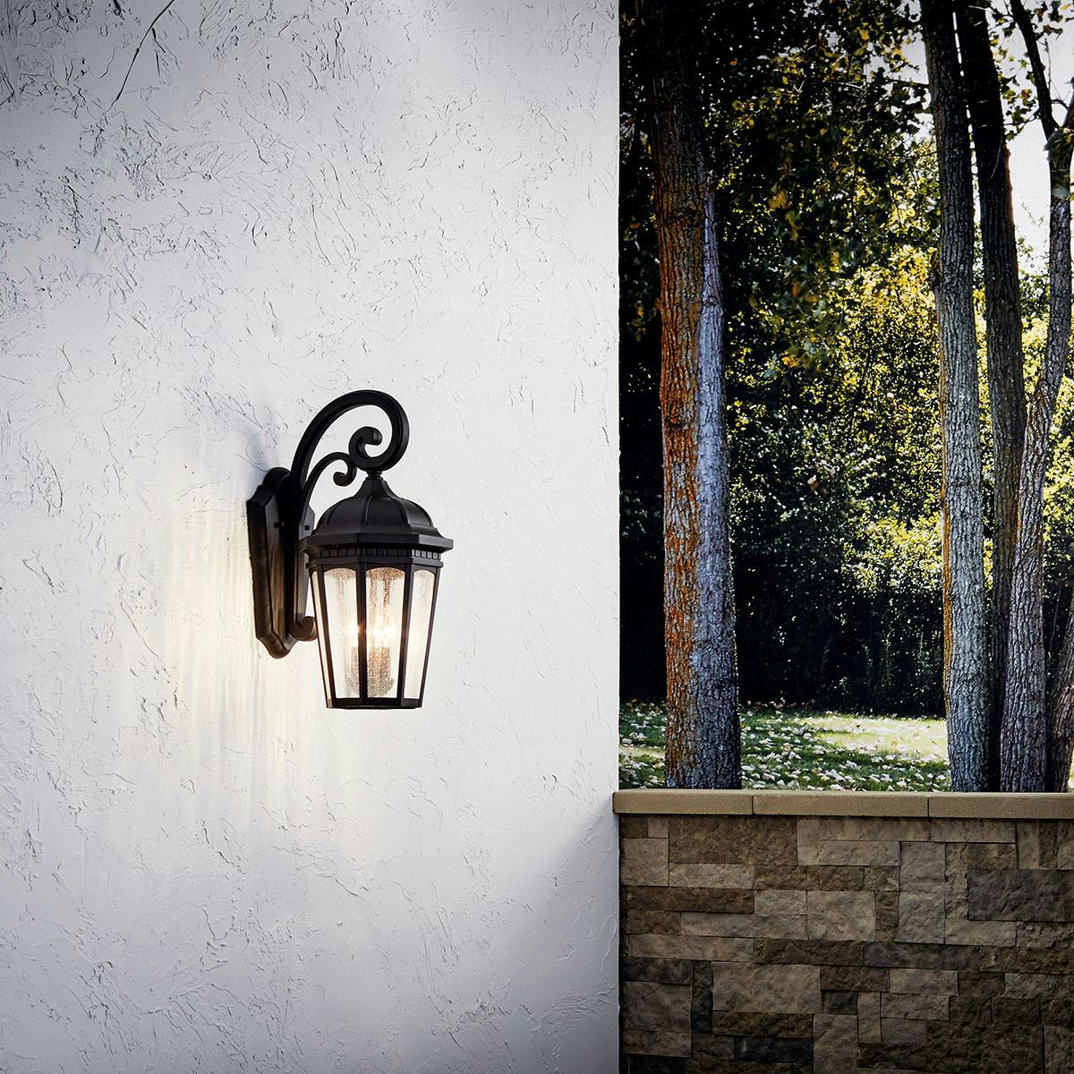 Day time Exterior image featuring Courtyard outdoor wall light 9034BKT