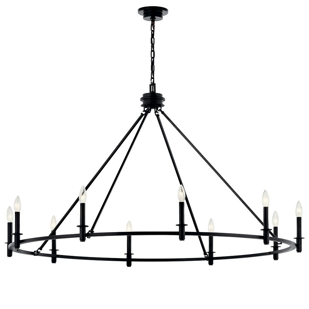 The Carrick 54.25 Inch 10 Light Chandelier in Black on a white background