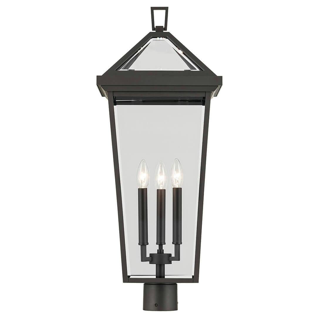 Front view of the Regence 28.75" 3 Light Outdoor Post Light in Olde Bronze on a white background