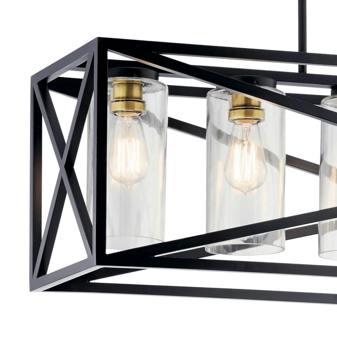Moorgate 48" Linear Chandelier in Black on a white background