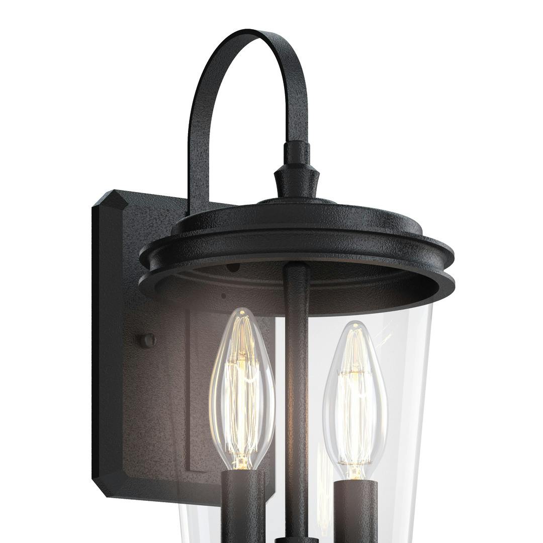 Close up of Holmden 17" Outdoor Wall Light Black on a white background