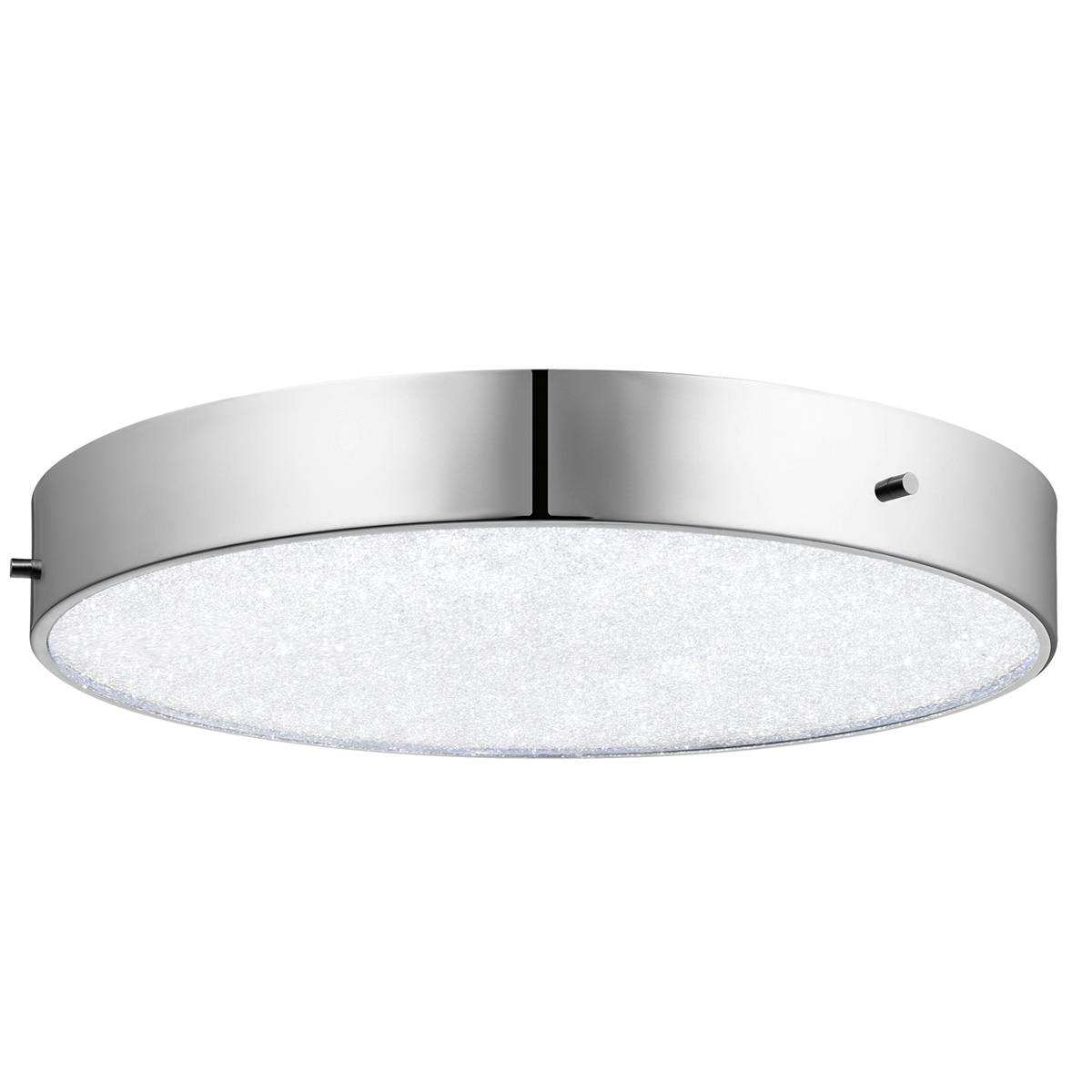 Crystal Moon™ 15" LED Flush Mount Chrome on a white background
