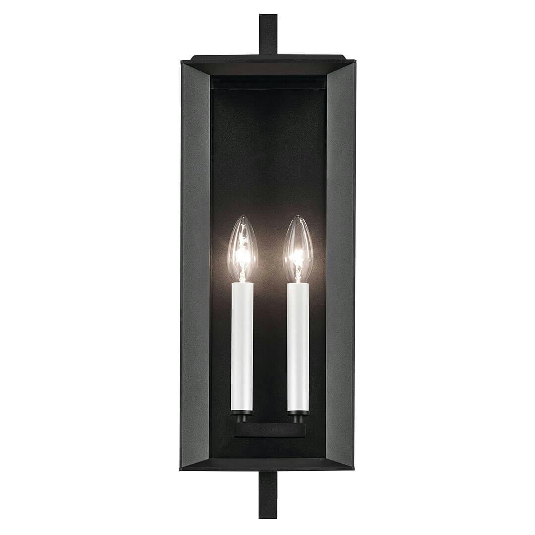 Front view of the Kroft 20.5" 2 Light Outdoor Wall Light with Clear Glass in Textured Black