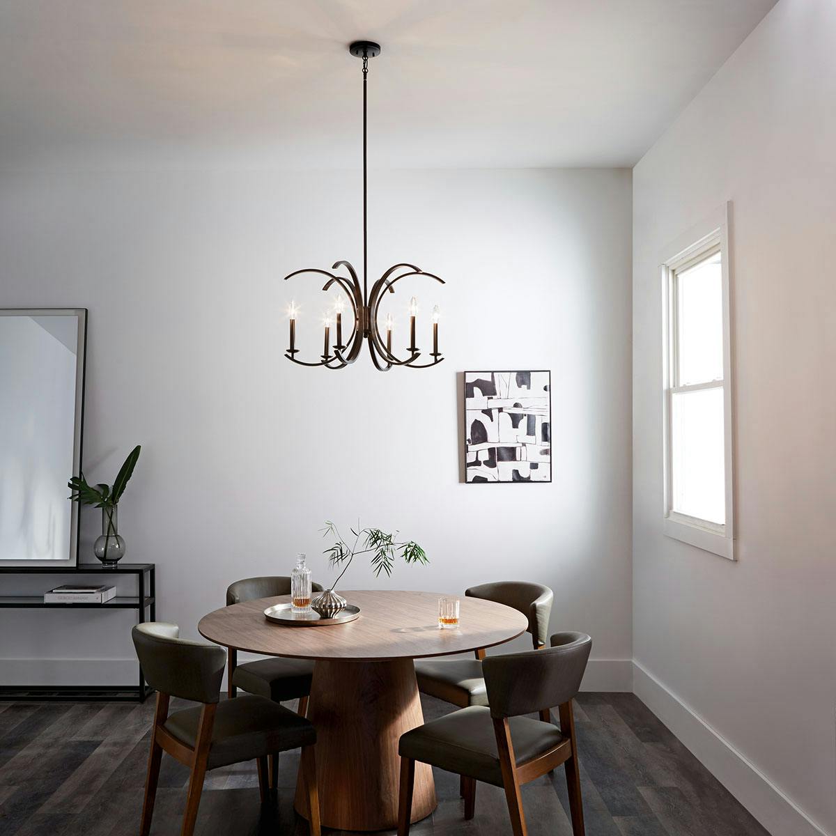 Day time dining room image featuring Cassadee chandelier 52116BK