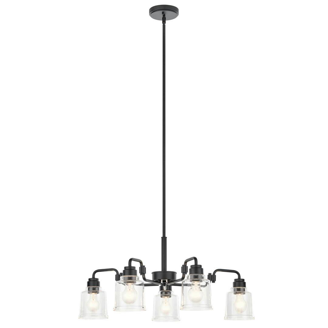Aivian™ 30" 5 Light Chandelier Black on a white background