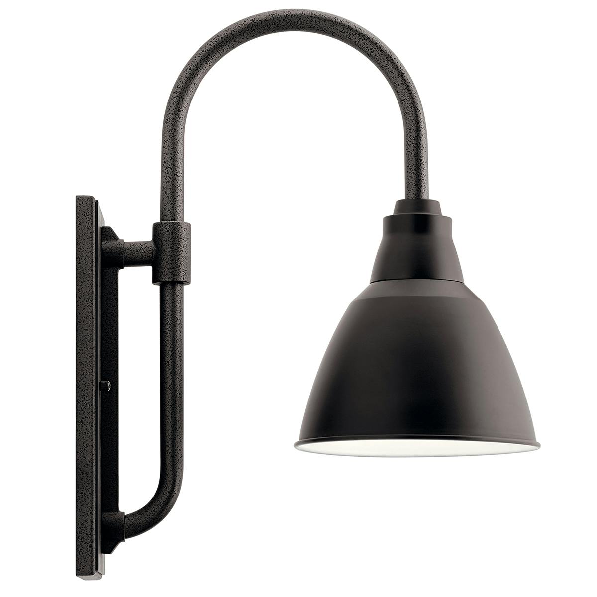 Profile view of the Pellinord™ 10" 1 Light Wall Light Black on a white background