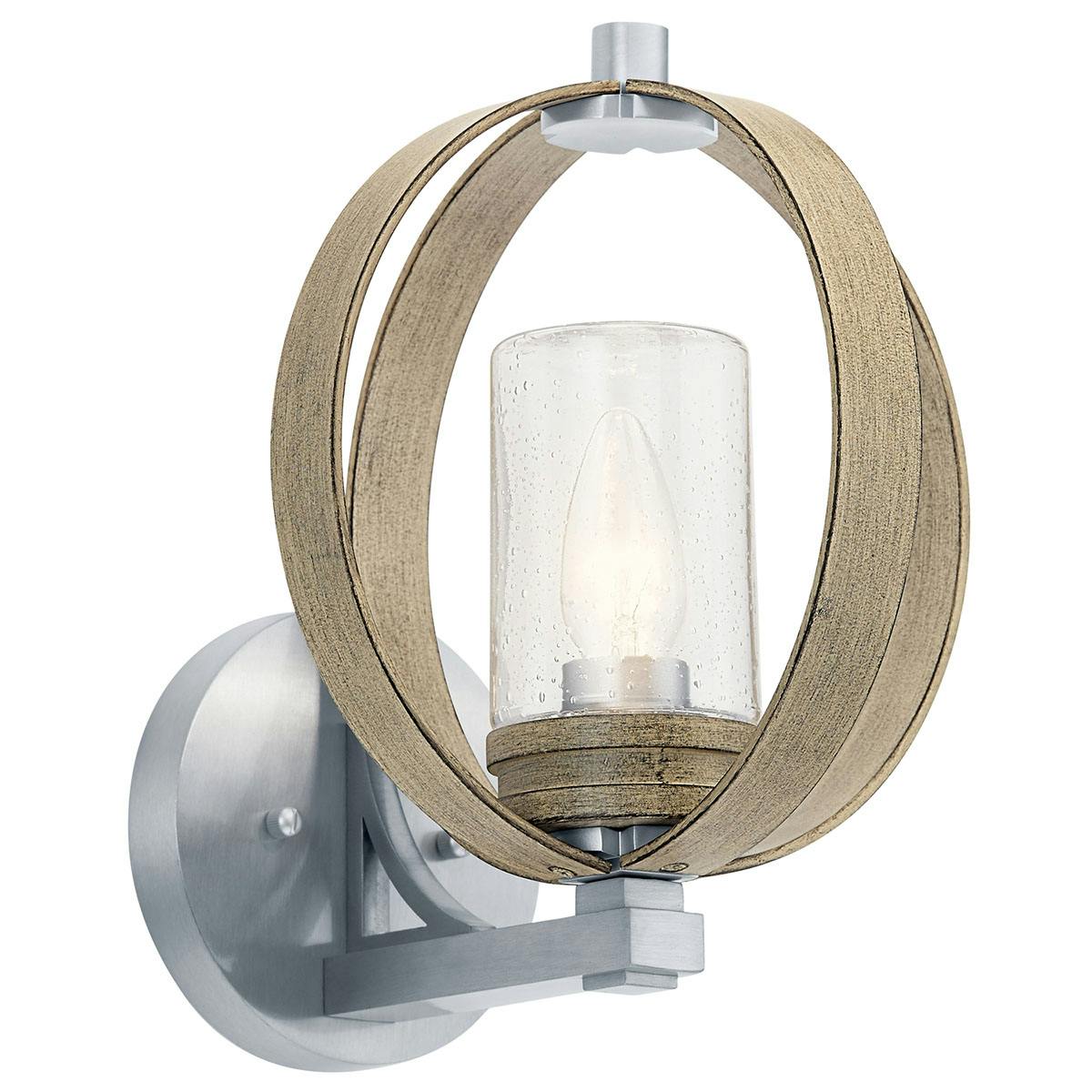 Grand Bank 13" 1 Light Wall Light Gray  on a white background