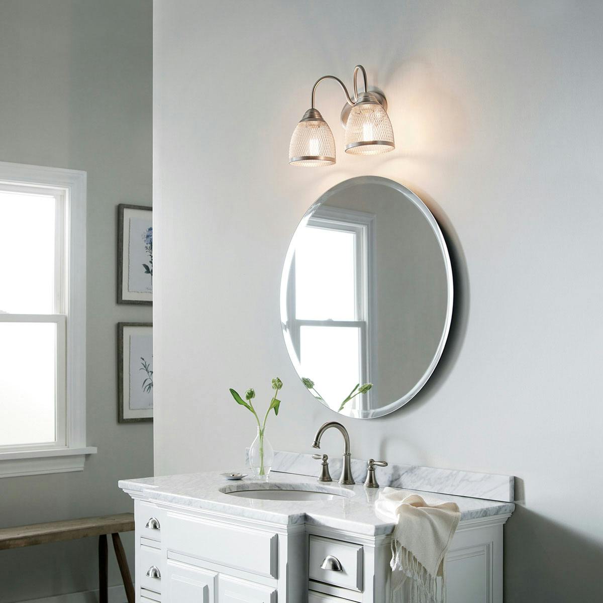 Daytime Bathroom featuring Voclain vanity light 55042NI