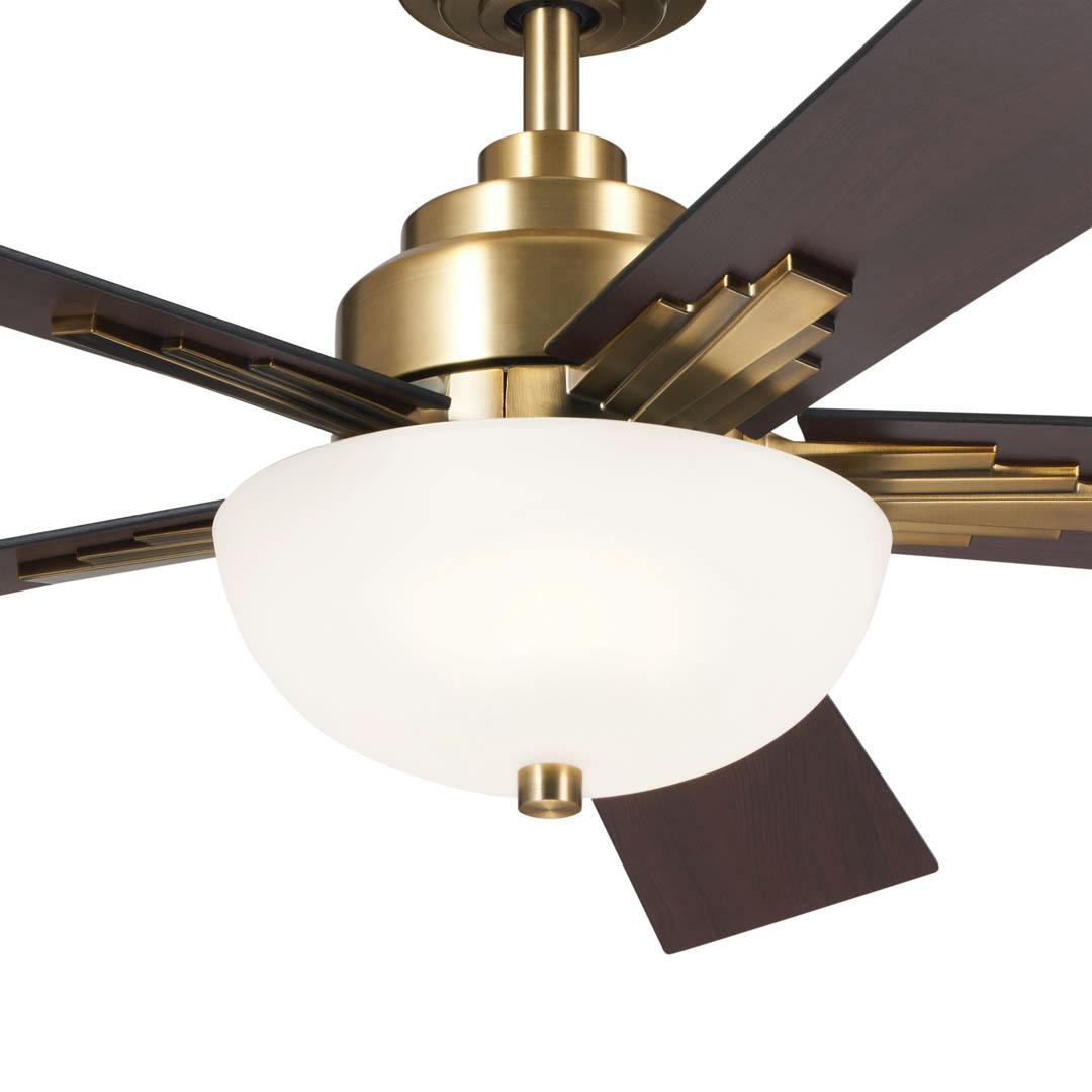 52" Vinea 5 Blade LED Indoor Ceiling Fan Brushed Natural Brass on a white background