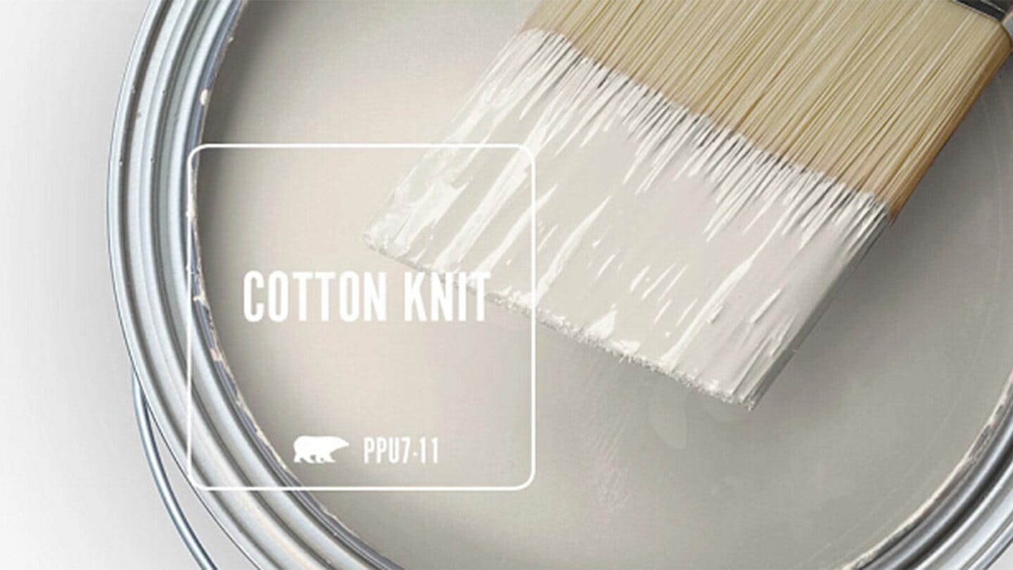 Cotton Knit paint can and brush.