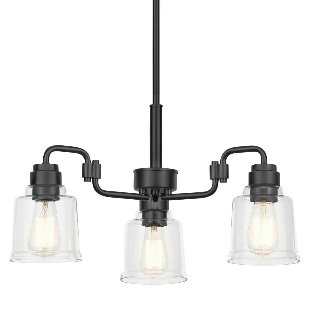 Aivian™ 23" 3 Light Chandelier Black on a white background