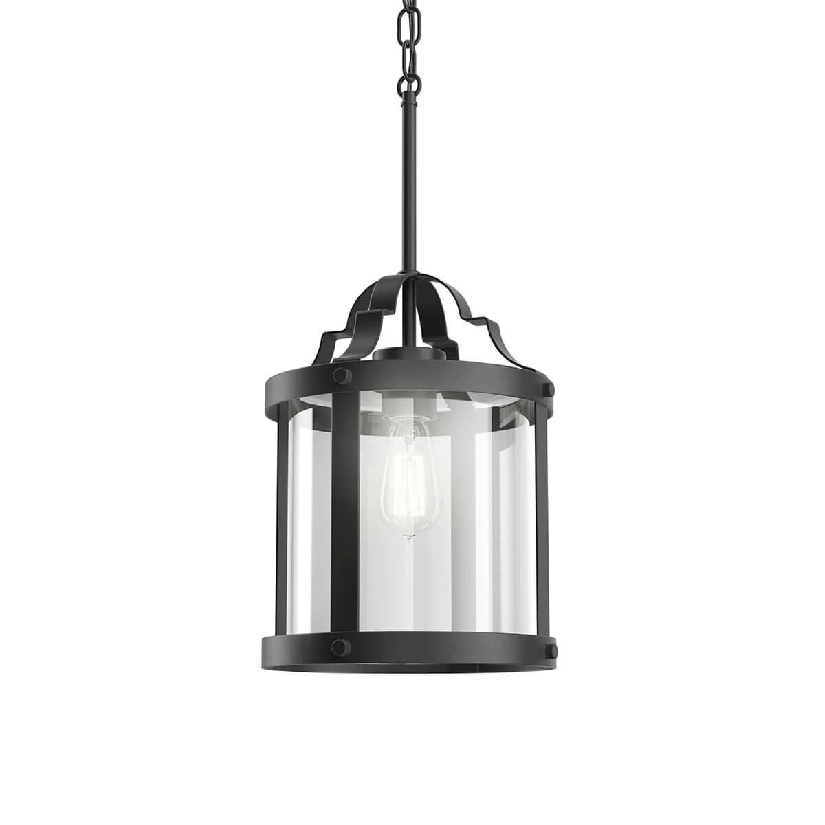 Farona 11" 1 Light Black Pendant Light without the canopy on a white background