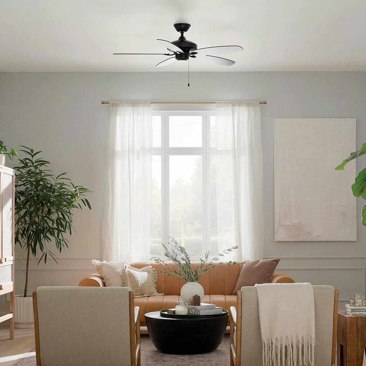 Day time living room featuring Renew ceiling fan 330160SBK