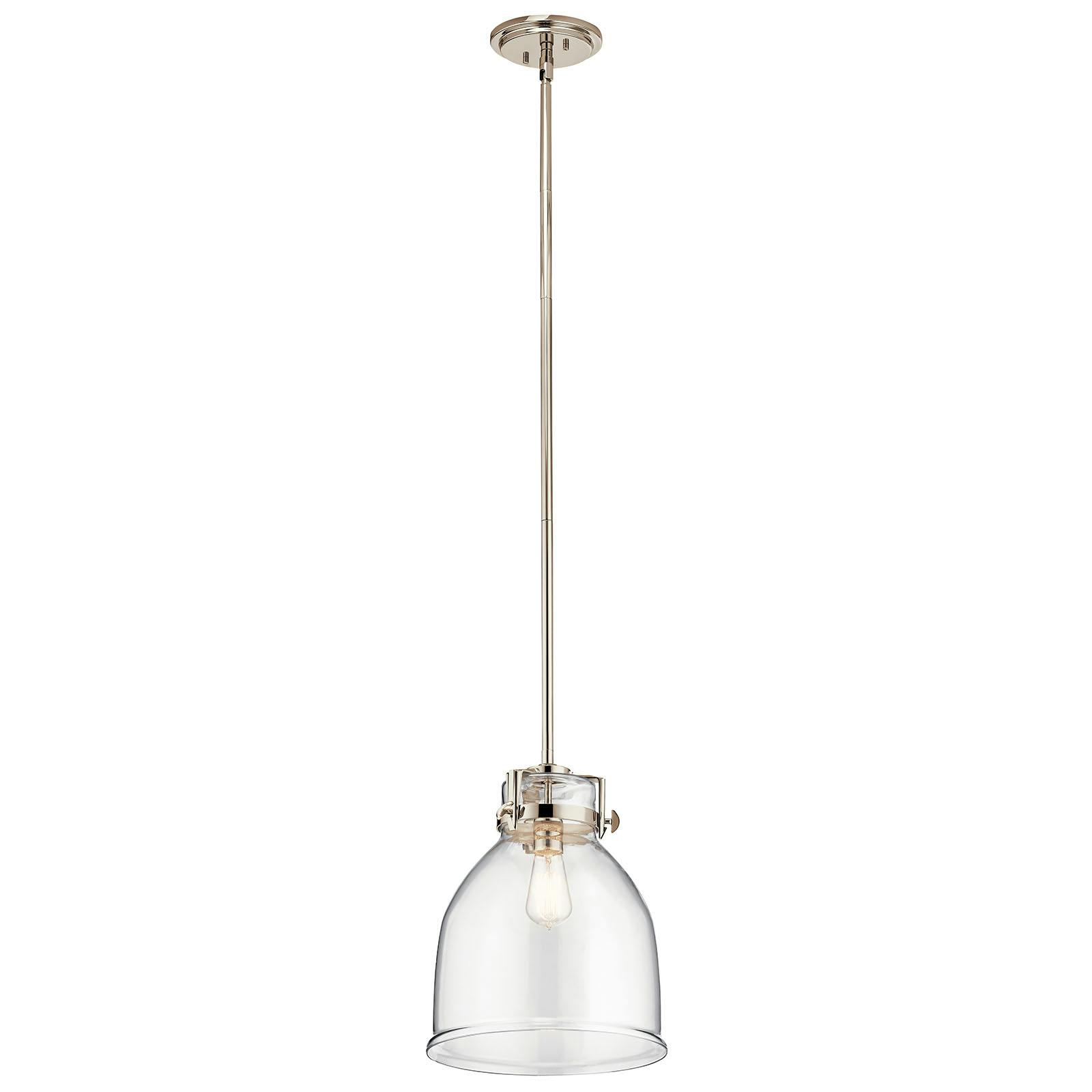Briar 1 Light Pendant Polished Nickel on a white background