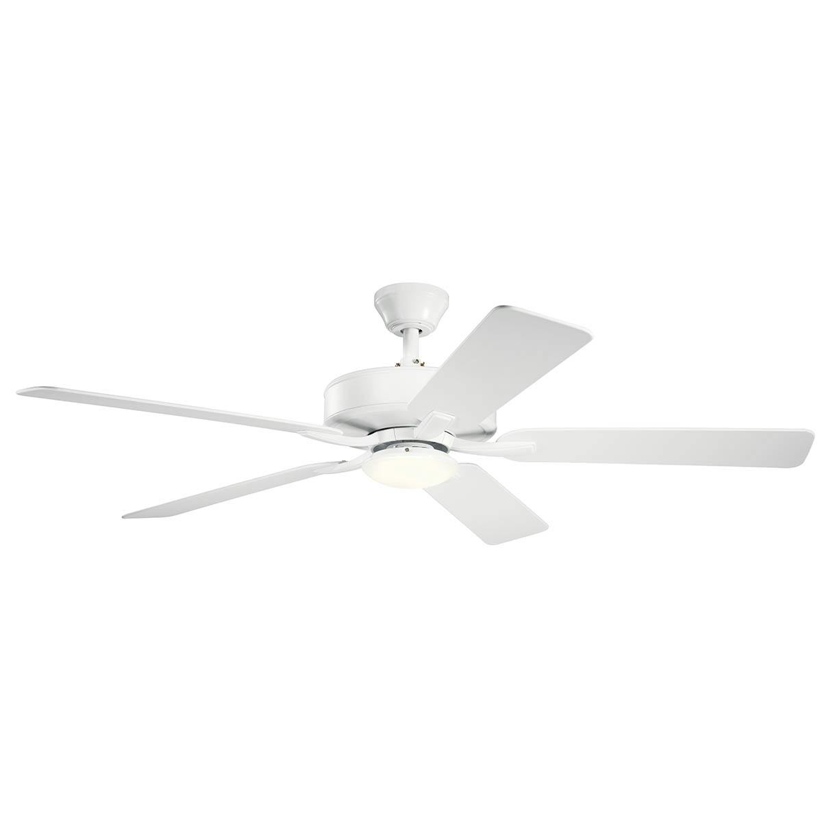 52" Basics Pro Designer LED Fan White on a white background