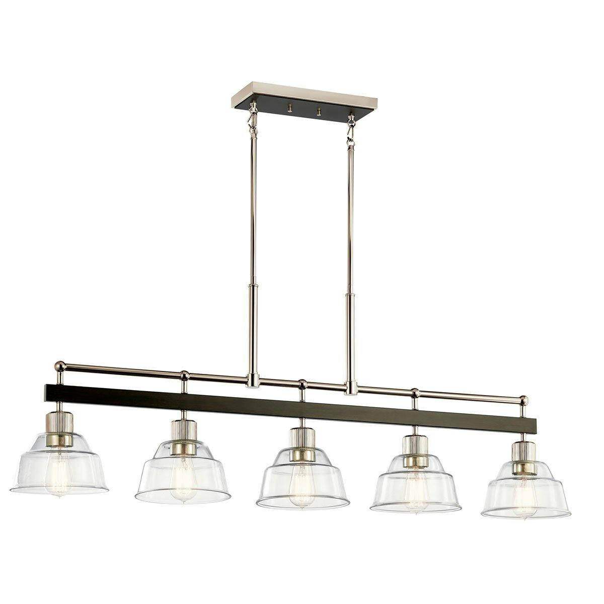 Eastmont 5 Light Linear Chandelier Nickel on a white background
