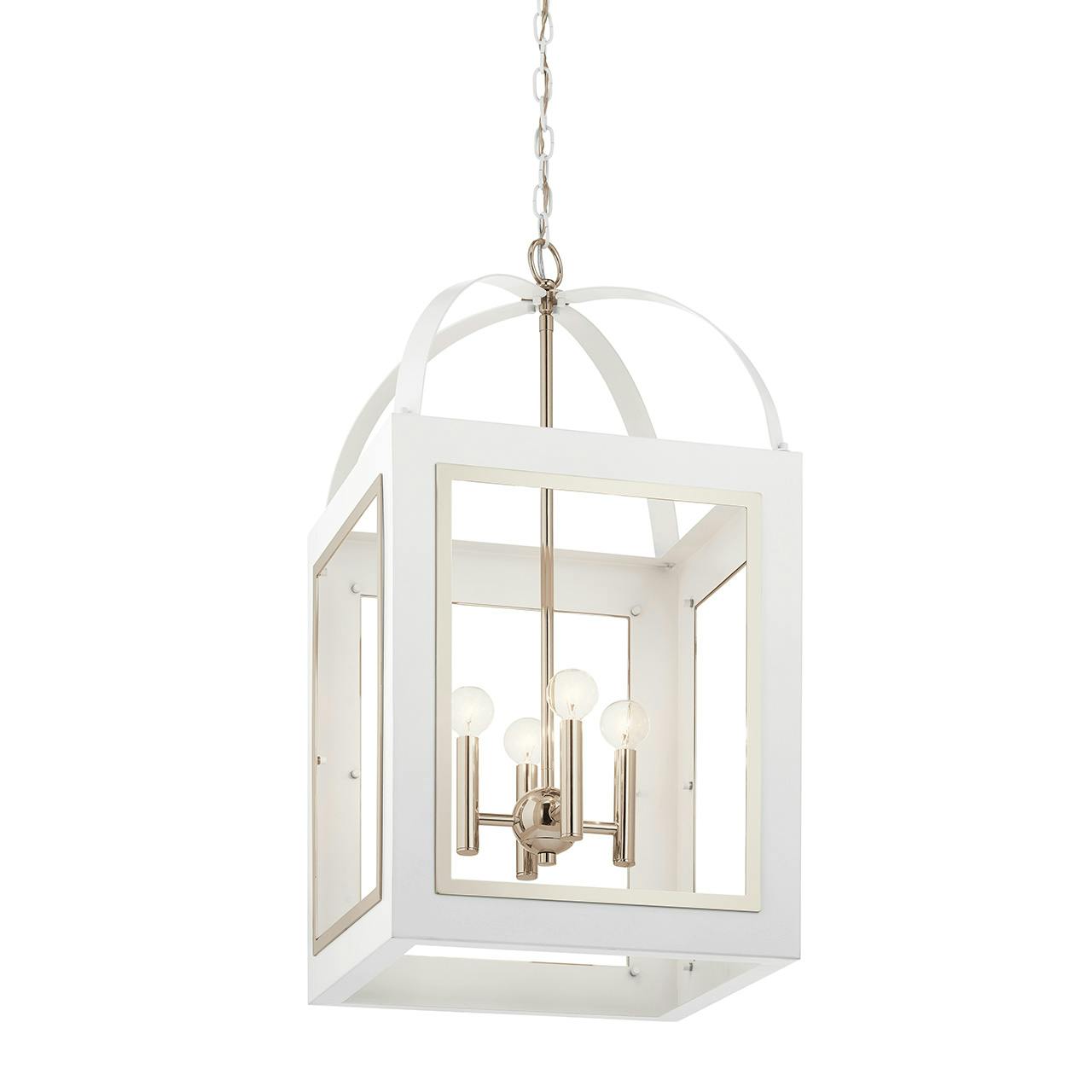 Vath™ 16" 4 Light Foyer Pendant White without the canopy on a white background
