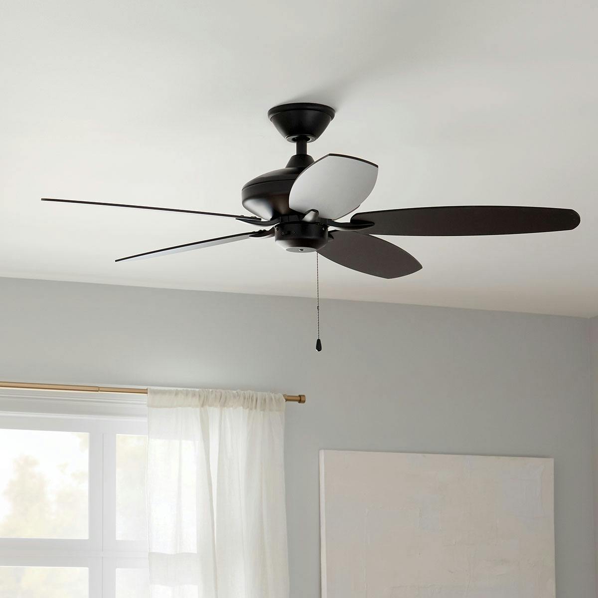 Day time living room featuring Renew ceiling fan 330160SBK
