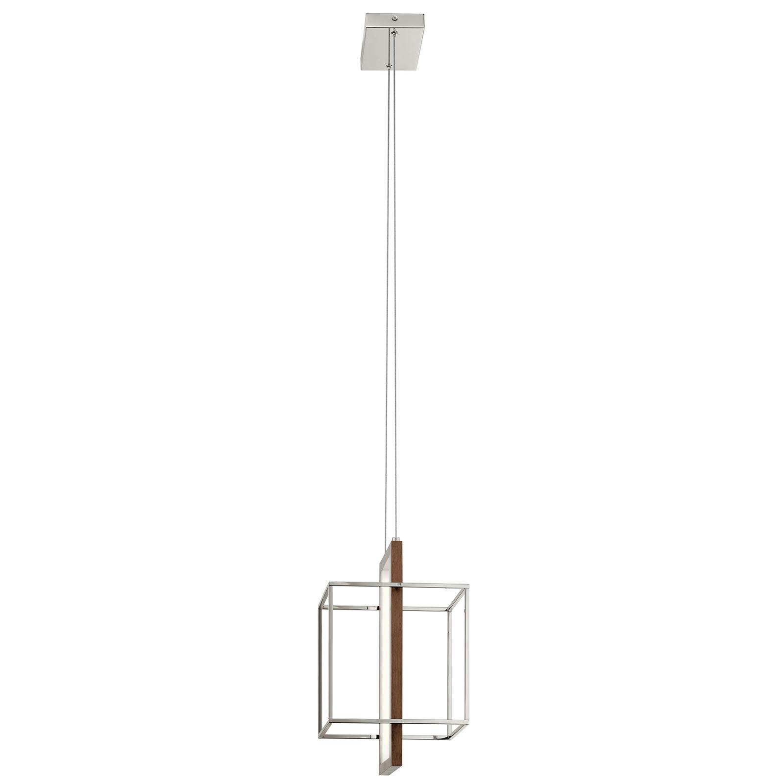 Profile view of the Viho 10" LED Pendant Polished Nickel on a white background