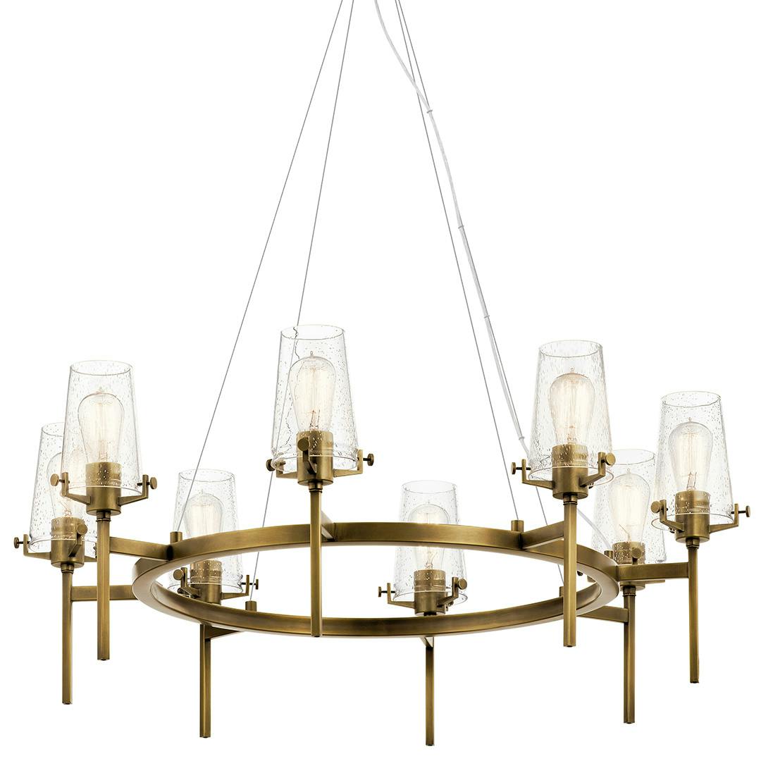 Alton 38" Chandelier Natural Brass on a white background