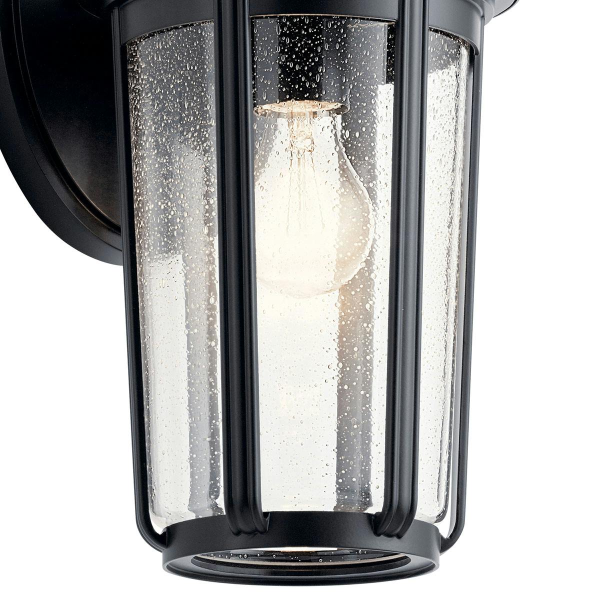 Close up view of the Fairfield 14.5" 1 Light Wall Light Black on a white background