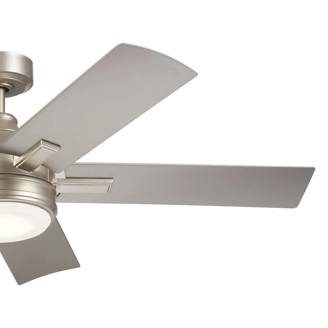 52" Tide 5 Blade LED Outdoor Ceiling Fan Brushed Nickel on a white background