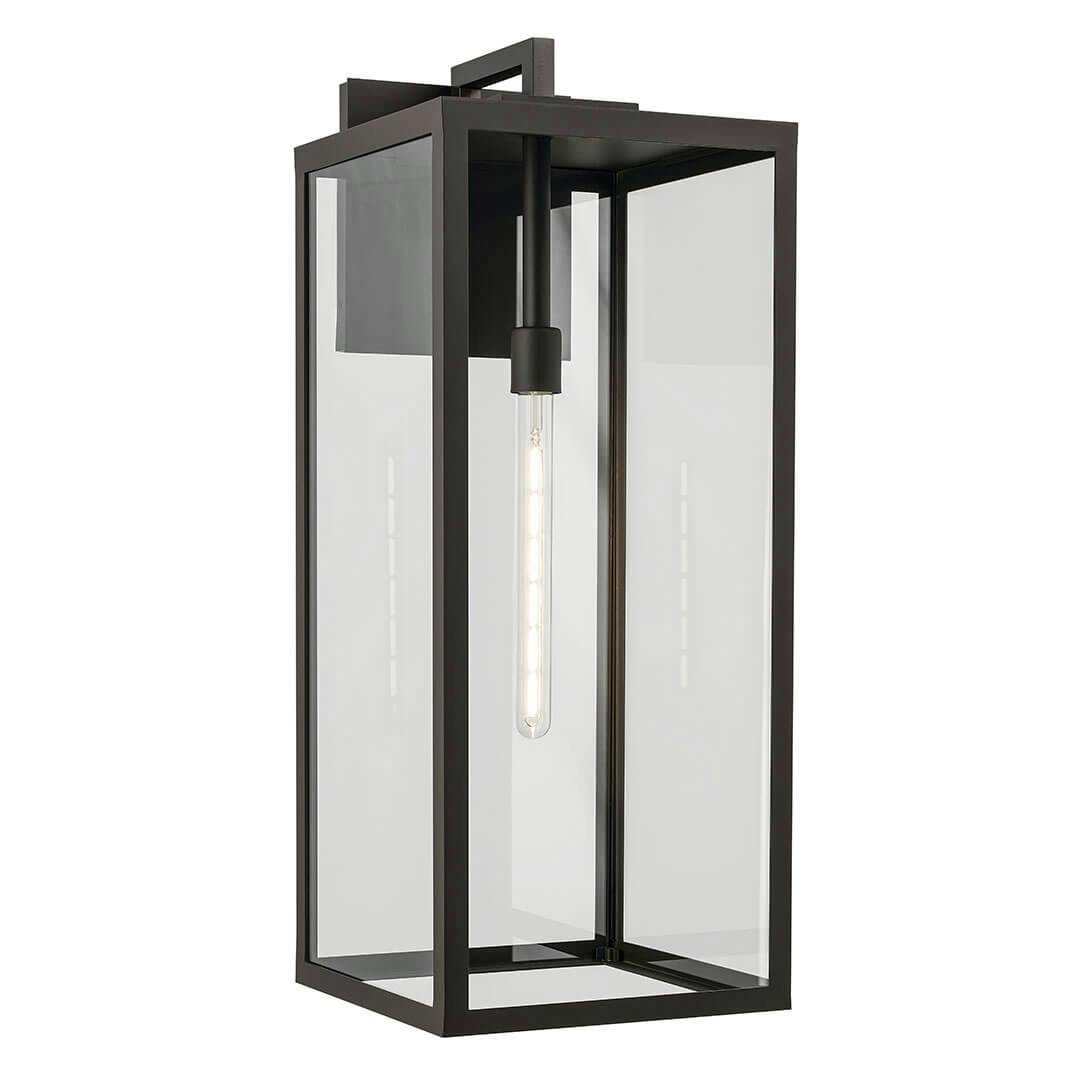 The Branner 30" 1 Light Outdoor Wall Light with Clear Glass in Olde Bronze on a white background