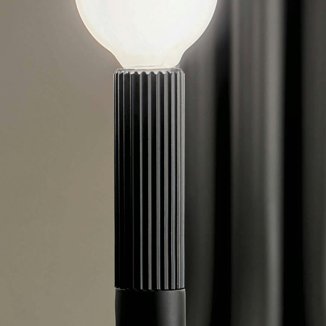 Close up of the Odensa 29.25 Inch 8 Light Chandelier in Black