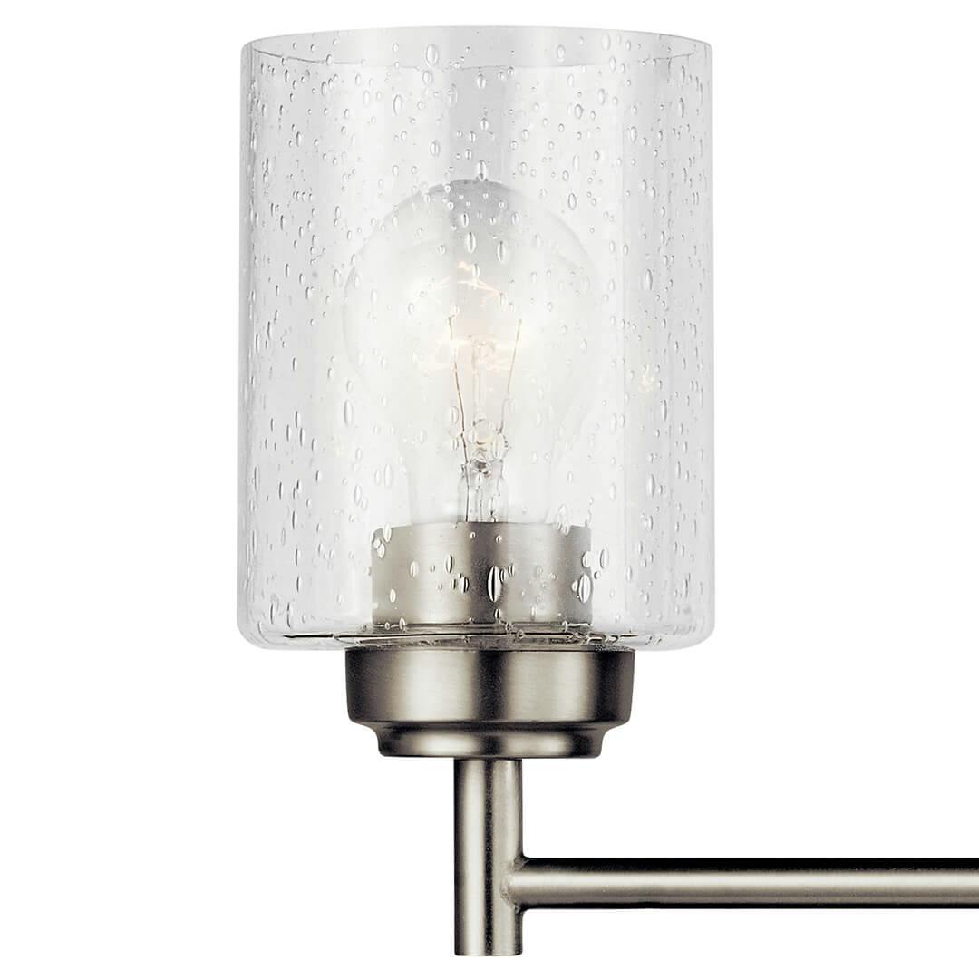 Winslow 3 Light Vanity Light in Nickel on a white background